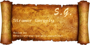 Stramer Gergely névjegykártya